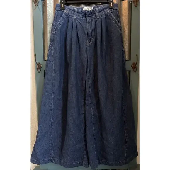 Free People We The Free Equinox Denim Trousers Ritual Wide Leg Jeans Size 24 - Picture 1 of 4